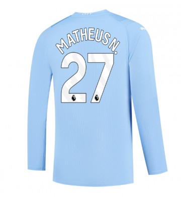 Manchester City Matheus Nunes #27 Hemmatröja 2023-24 Långärmad